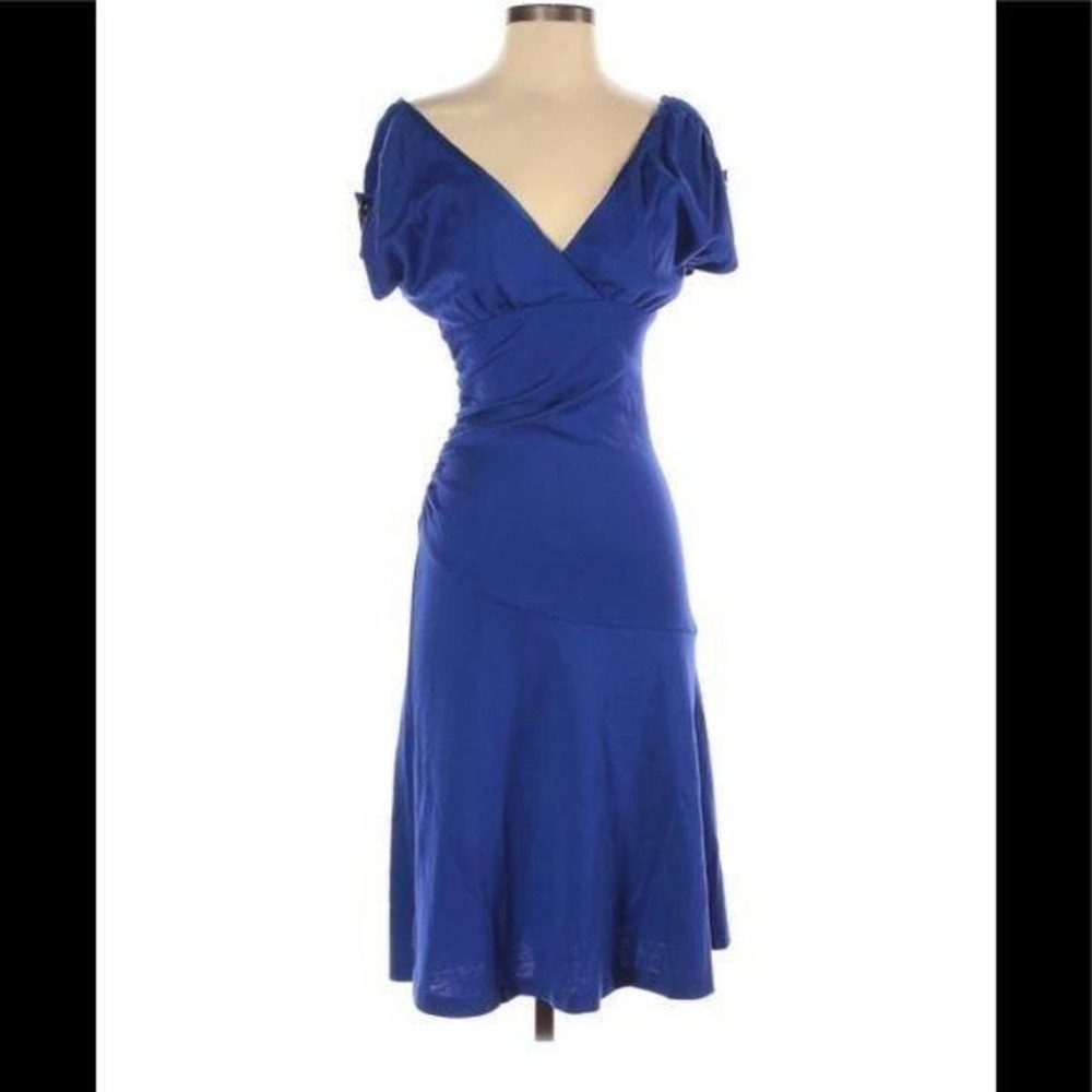 Diane von Furstenberg Mula wool dress blue 4 - Picture 2 of 9